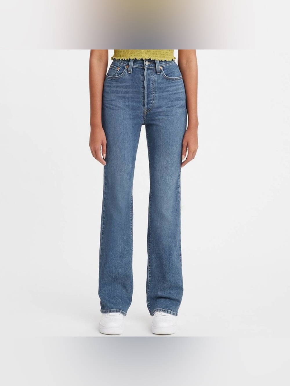 Levi’s Ribcage Boot Jeans 29 High Rise Button Fly Medium Wash Denim Women’s